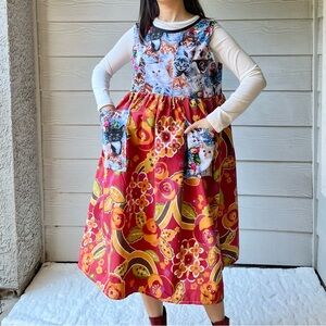 Handmade Kitten Cats Flowers Sleeveless Dress SKU 10102 Combo